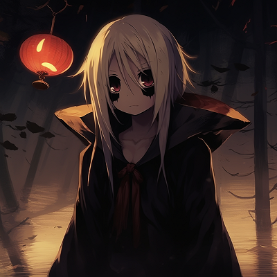 Image For Post | No Face surrounded by a Halloween-themed luminosity, detailed use of light and shadow. ideas for anime halloween pfp - [Anime Halloween PFP Collections](https://hero.page/pfp/anime-halloween-pfp-collections)