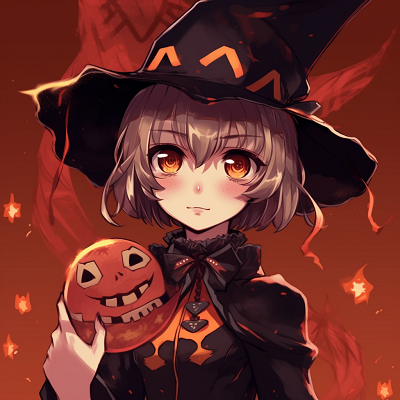 Image For Post | A young anime girl dressed as a witch, with dark colors and detailed costume design. anime girl halloween pfp - [Anime Halloween PFP Collections](https://hero.page/pfp/anime-halloween-pfp-collections)
