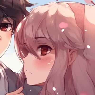 Image For Post | Two characters surrounded by blooming sakuras, pastel backdrop and softly glowing outlines. cute couple's matching pfp pfp for discord. - [Perfect Matching PFP, matching pfps ideas](https://hero.page/pfp/perfect-matching-pfp-matching-pfps-ideas)