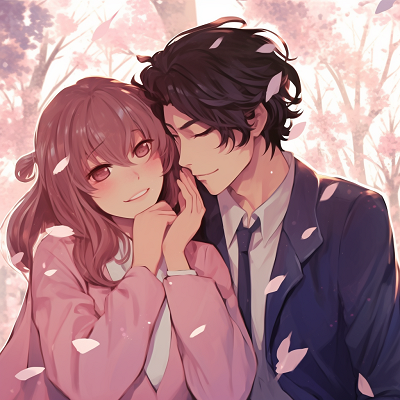 Image For Post | An anime couple basking in the moonlight exhibiting romantic affection, drew with smooth linework and monochromatic tones. romantic couple anime matching pfp pfp for discord. - [Couple Anime Matching PFP Inspiration](https://hero.page/pfp/couple-anime-matching-pfp-inspiration)