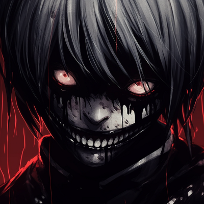 Image For Post | Kaneki from Tokyo Ghoul, high contrast and sharp lines. unique ideas for scary anime pfp pfp for discord. - [Scary Anime PFP Collection](https://hero.page/pfp/scary-anime-pfp-collection)