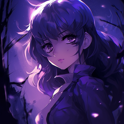 Image For Post | An anime picture encapsulating a character in a tranquil night setting, emphasized by the deep indigo and purple hues. The character's piercing purple gaze is a focal point in the illustration. anime purple pfp masterpieces pfp for discord. - [Anime Purple PFP Collection](https://hero.page/pfp/anime-purple-pfp-collection)