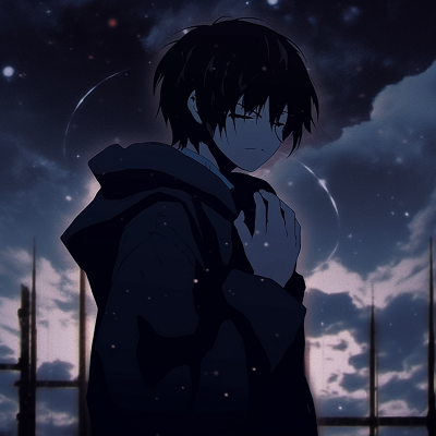 Image For Post | Silhouetted anime character against a night sky, deep blues and greys provide a melancholy atmosphere. sorrowful anime pfp pfp for discord. - [anime pfp sad Series](https://hero.page/pfp/anime-pfp-sad-series)