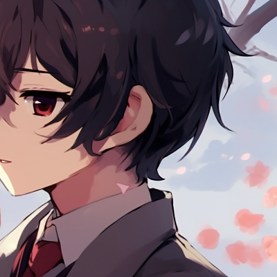 Image For Post | Two characters in school uniforms, soft colors and cherry blossom background, sharing an umbrella. anime pfp matching for pals pfp for discord. - [anime pfp matching, aesthetic matching pfp ideas](https://hero.page/pfp/anime-pfp-matching-aesthetic-matching-pfp-ideas)