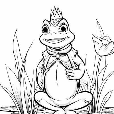 Image For Post Charming Frog Prince A Fairytale Design - Printable Coloring Page