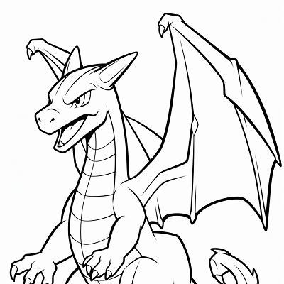 Image For Post | Charizard with dynamic poses; bold outlines and angular shapes. printable coloring page, black and white, free download - [All Pokemon Drawing Coloring Pages, Kids Fun, Adult Relaxation](https://hero.page/coloring/all-pokemon-drawing-coloring-pages-kids-fun-adult-relaxation)