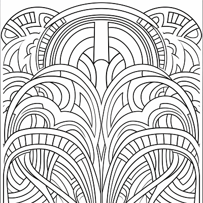 Image For Post Abstract Rainbow with Symmetrical Designs - Printable Coloring Page
