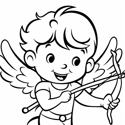 Image For Post | Cartoon style cupid as a love messenger with simple lines and shapes.printable coloring page, black and white, free download - [Valentines Day Coloring Pages ](https://hero.page/coloring/valentines-day-coloring-pages-printable-fun-kids-love)