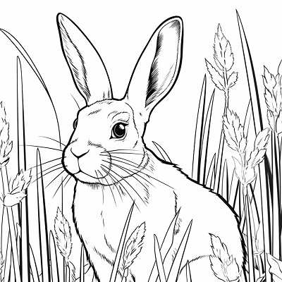 Image For Post Outdoor Bunny Scene - Printable Coloring Page