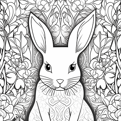 Image For Post Nature Themed Bunny Page - Printable Coloring Page
