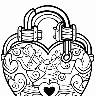 Image For Post Love Unlocked Heart and Key - Printable Coloring Page