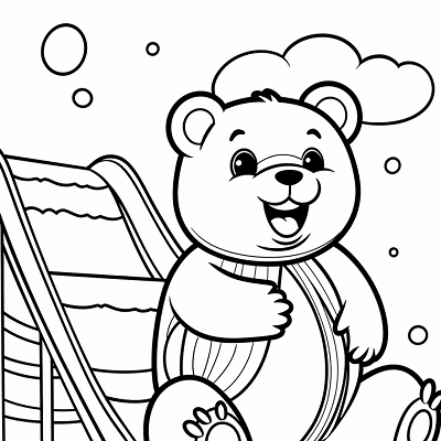Image For Post Cartoon Bunny and Rainbow - Printable Coloring Page
