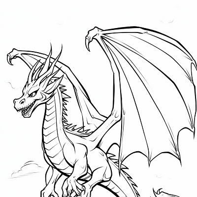 Image For Post Dragon Soaring High - Printable Coloring Page