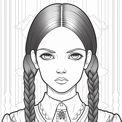 Image For Post Highly Detailed Wednesday Addams Classic Features Close up - Wallpaper