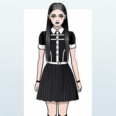 Image For Post Adult Wednesday Addams Iconic Stance - Wallpaper