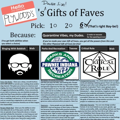 Image For Post Plywooddavid's Double-Sized Gift of Faves CYOA