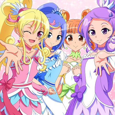 Image For Post | Left to right: Cure Heart, Cure Diamond, Cure Rosetta, Cure Sword