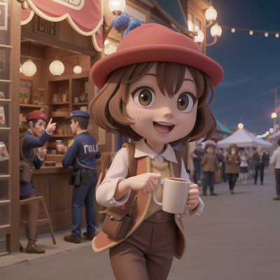 Image For Post Anime, carnival, joy, coffee shop, police officer, wizard, HD, 4K, AI Generated Art