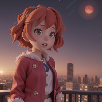 Image For Post Anime, sunset, confusion, city, meteor shower, queen, HD, 4K, AI Generated Art