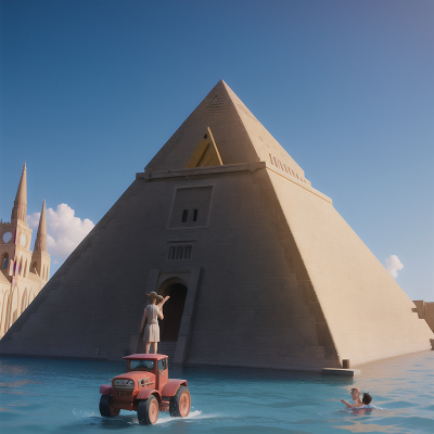 Image For Post Anime, betrayal, pyramid, cathedral, swimming, tractor, HD, 4K, AI Generated Art