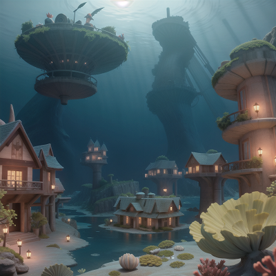 Image For Post Anime, underwater city, river, swamp, ocean, mermaid, HD, 4K, AI Generated Art