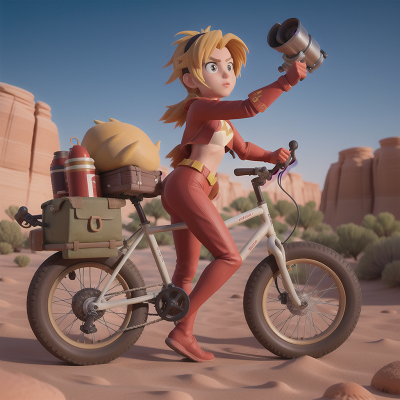 Image For Post Anime, telescope, desert oasis, fighting, bicycle, superhero, HD, 4K, AI Generated Art