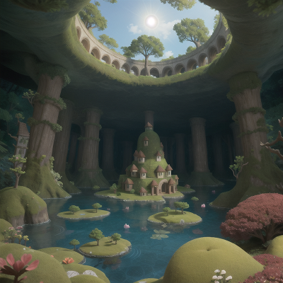 Image For Post Anime, forest, underwater city, holodeck, cave, cathedral, HD, 4K, AI Generated Art