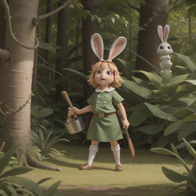 Image For Post Anime, jungle, knights, chef, rabbit, forest, HD, 4K, AI Generated Art