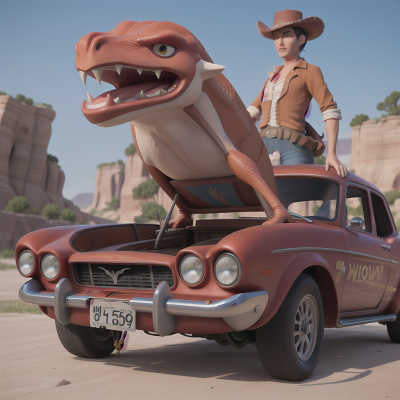 Image For Post Anime, swimming, car, betrayal, wild west town, pterodactyl, HD, 4K, AI Generated Art