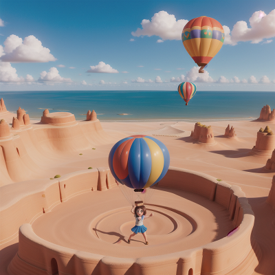 Image For Post Anime, magic portal, balloon, jumping, desert oasis, ocean, HD, 4K, AI Generated Art