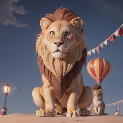 Image For Post Anime, stars, circus, lion, wind, dog, HD, 4K, AI Generated Art