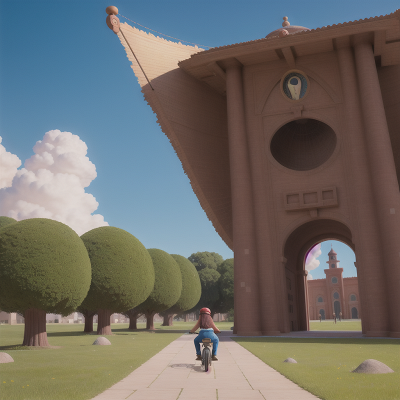Image For Post Anime, museum, bicycle, flying carpet, magic portal, success, HD, 4K, AI Generated Art