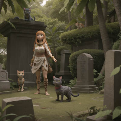 Image For Post Anime, mummies, haunted graveyard, cat, teacher, jungle, HD, 4K, AI Generated Art