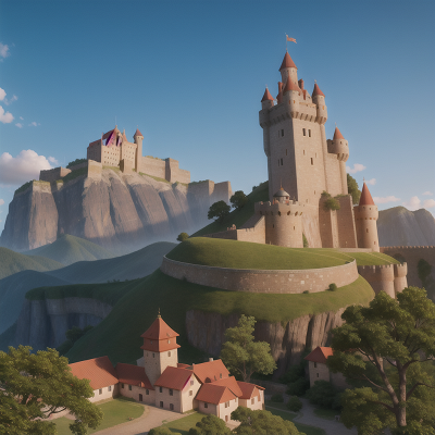 Image For Post Anime, mountains, fighting, medieval castle, cowboys, tower, HD, 4K, AI Generated Art