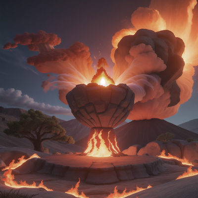 Image For Post Anime, cowboys, fire, volcanic eruption, magic portal, thunder, HD, 4K, AI Generated Art