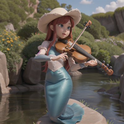 Image For Post Anime, violin, mermaid, teleportation device, cowboys, drought, HD, 4K, AI Generated Art