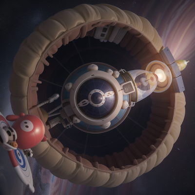 Image For Post Anime, space station, balloon, wormhole, zebra, shield, HD, 4K, AI Generated Art