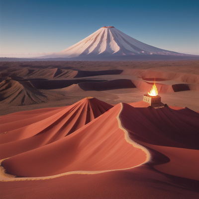 Image For Post Anime, success, desert, king, airplane, volcano, HD, 4K, AI Generated Art