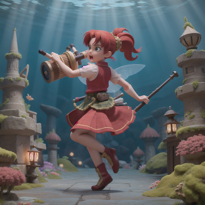 Image For Post Anime, fairy dust, anger, bagpipes, king, underwater city, HD, 4K, AI Generated Art