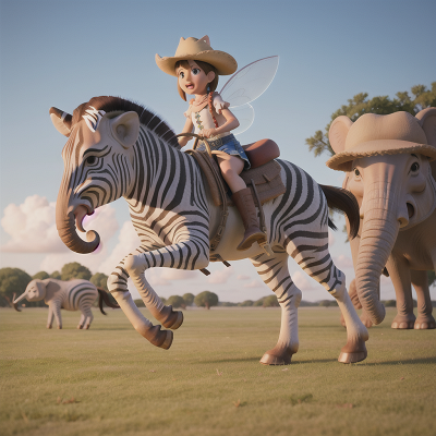 Image For Post Anime, cowboys, zebra, elephant, fairy, airplane, HD, 4K, AI Generated Art