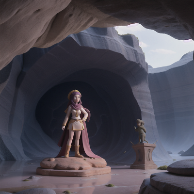 Image For Post Anime, crystal, statue, cave, desert, scientist, HD, 4K, AI Generated Art