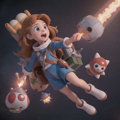 Image For Post Anime, surprise, rocket, treasure, space station, princess, HD, 4K, AI Generated Art