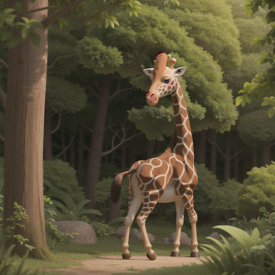 Image For Post Anime, hat, monkey, storm, giraffe, forest, HD, 4K, AI Generated Art