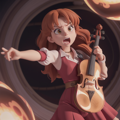 Image For Post Anime, magic wand, violin, saxophone, anger, wormhole, HD, 4K, AI Generated Art