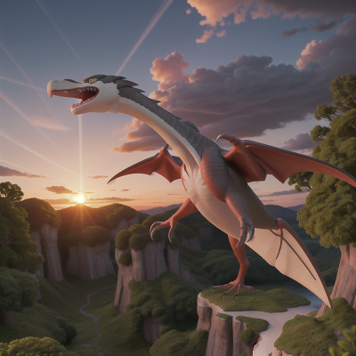 Image For Post Anime, thunder, seafood restaurant, pterodactyl, sunset, forest, HD, 4K, AI Generated Art