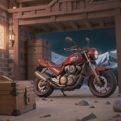 Image For Post Anime, motorcycle, avalanche, temple, treasure chest, space station, HD, 4K, AI Generated Art