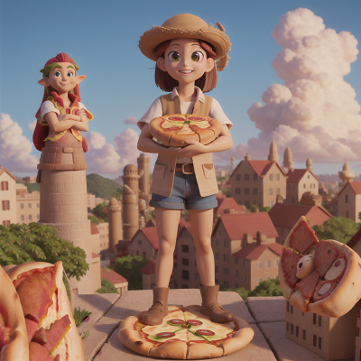 Image For Post Anime, city, sphinx, farmer, pizza, chimera, HD, 4K, AI Generated Art