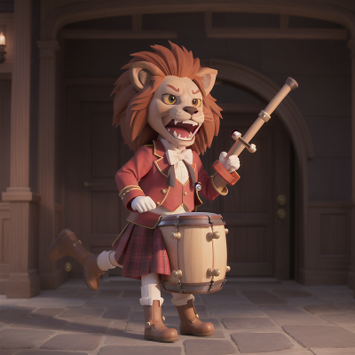 Image For Post Anime, drum, bagpipes, success, vampire's coffin, lion, HD, 4K, AI Generated Art