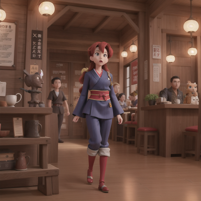 Image For Post Anime, bravery, holodeck, coffee shop, samurai, confusion, HD, 4K, AI Generated Art