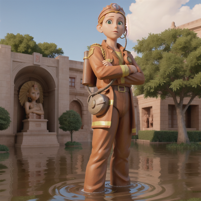 Image For Post Anime, flood, statue, sphinx, maze, firefighter, HD, 4K, AI Generated Art